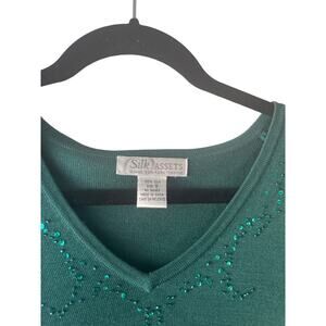 Diane Von Furstenberg Vtg Small 100% Silk Sequin Top Fairy‎ Fitted Elena Gilbert